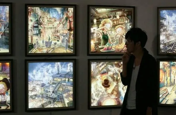 煙囪小鎮的普佩 的現場發光展覽